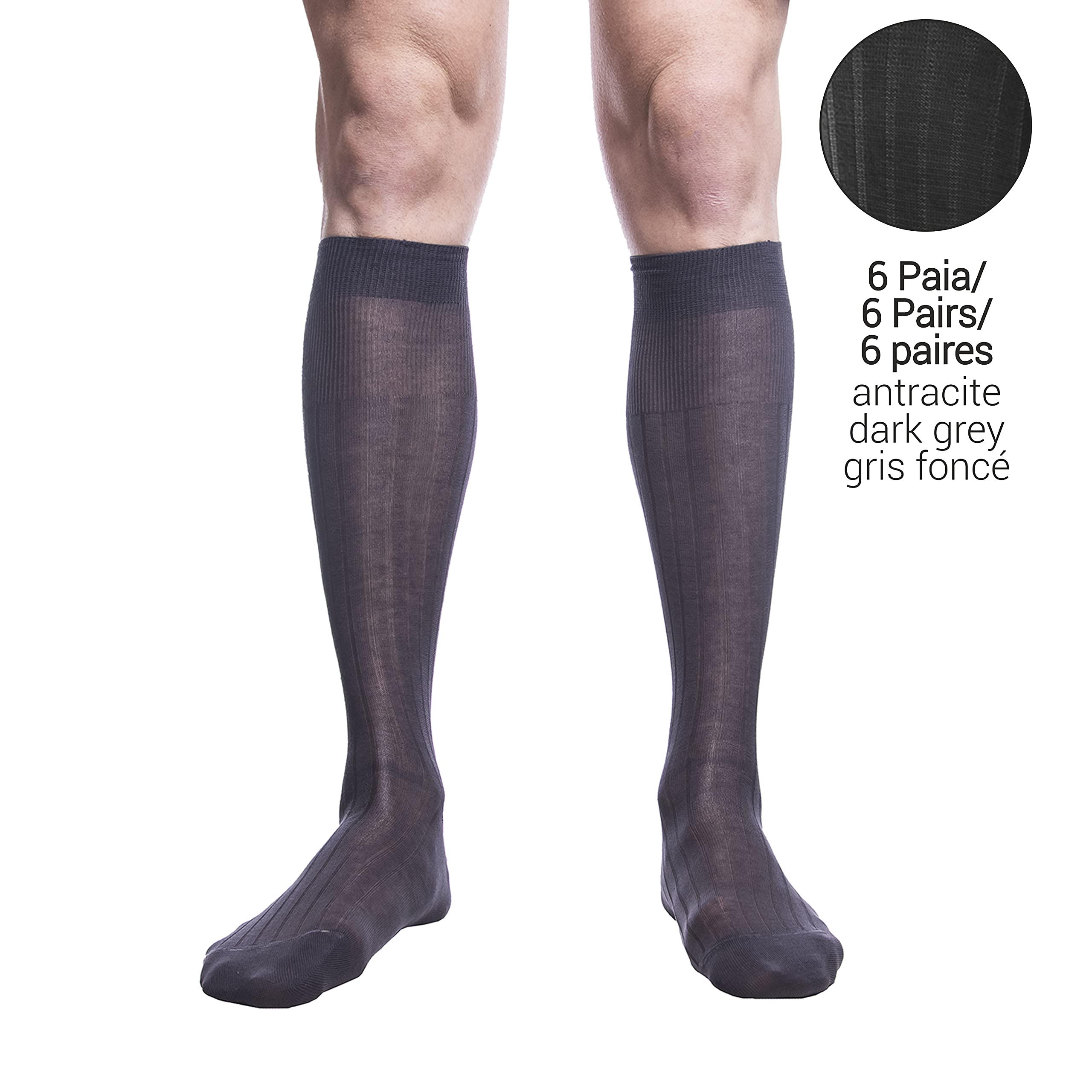 PETTI Artigiani Italiani - Calzini, Calze Uomo, Calzino Uomo, Calze Lunghe e Corte Uomo, 6 Paia Calze Uomo Filo di Scozia, 100% Made in Italy