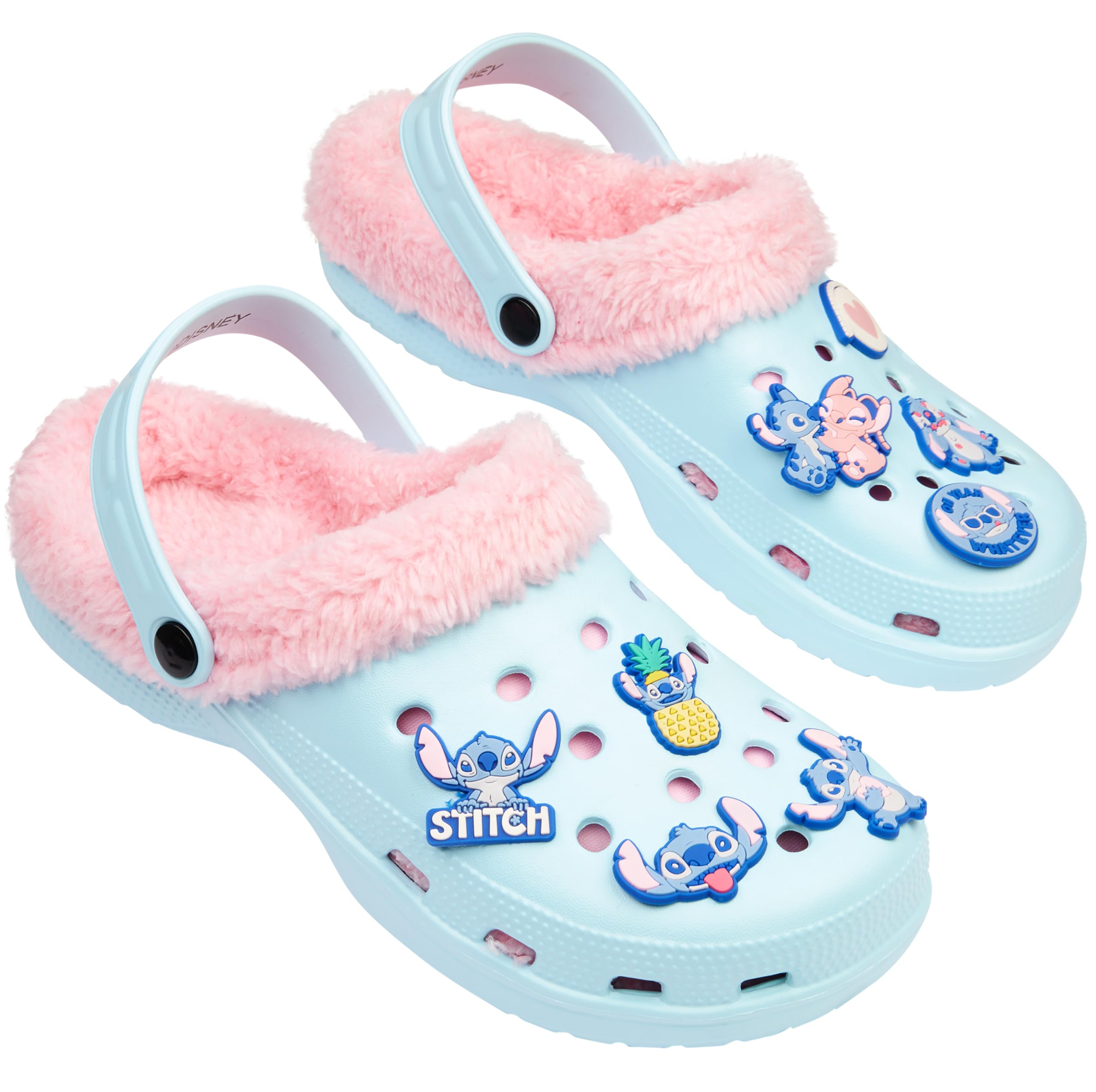 Disney Stitch Zuecos Invierno Mujer con Forro Polar y Charms Extraíbles