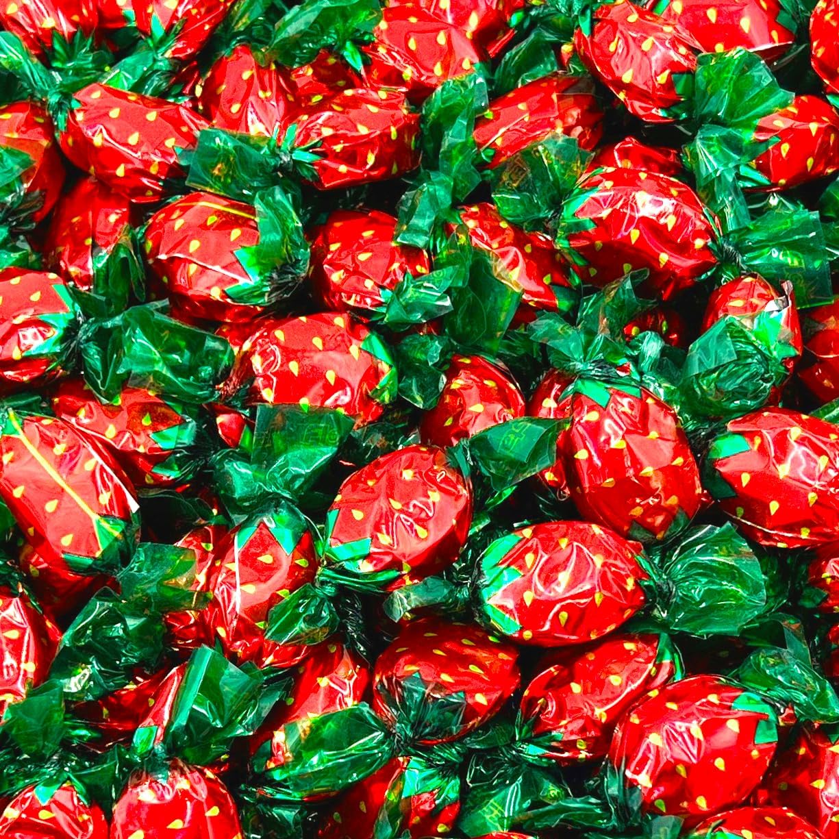 Strawberry Filled Bon Bons | 2 Pound Bag - Approx. 170 Count | Strawberry Candy | Hard Candy Individually Wrapped | Retro Candy | Hard Candies