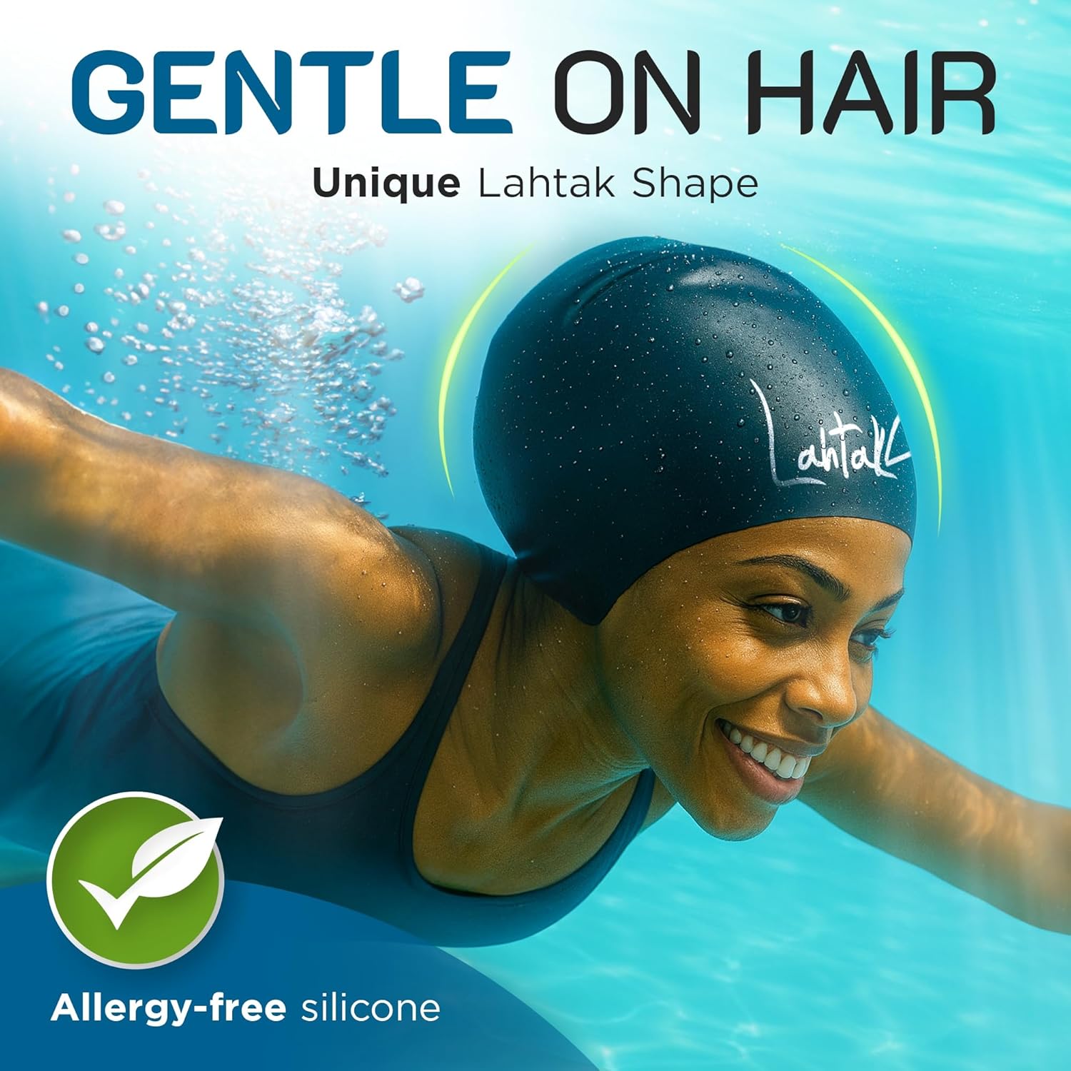 Large Swim Cap for Long Hair - Waterproof Durable Silicone Swimming Cap for Braids, Dreadlocks, Weaves, Afros, Curls – Swim Caps for Women & Men – Anti-Leak Seal for Pool, Beach, Laps & Water Workouts - Image 3