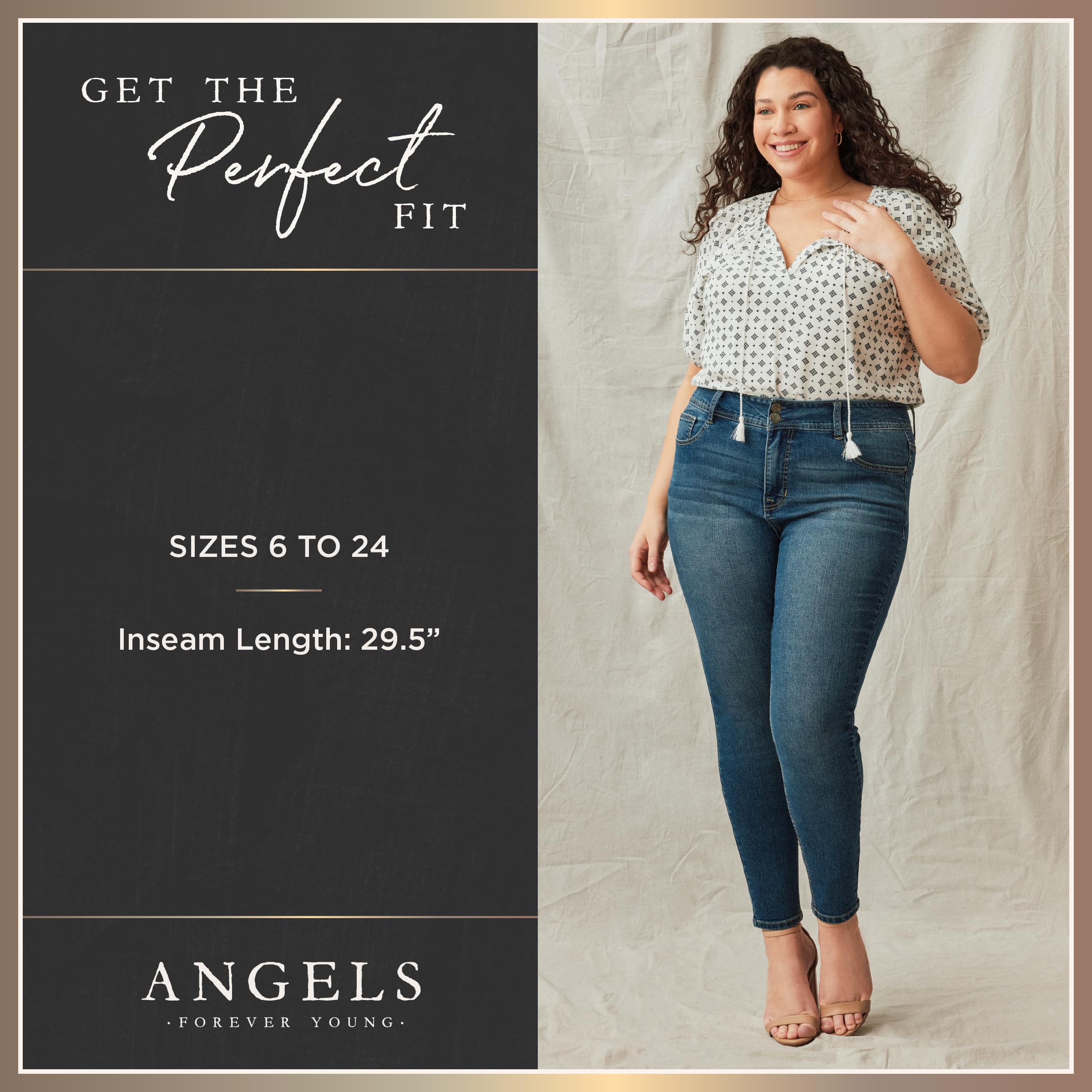 Angels Forever Young Jean mi-Haut Droit Curvy, Bora, 48 Plus Femme