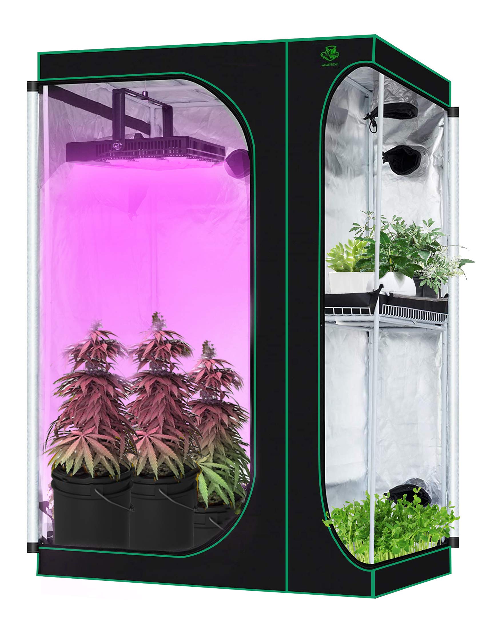 Lovinouse 2 in 1 Mylar Hydroponic Grow Tent 36 x 24 x 53 inch Indoor Growing System with