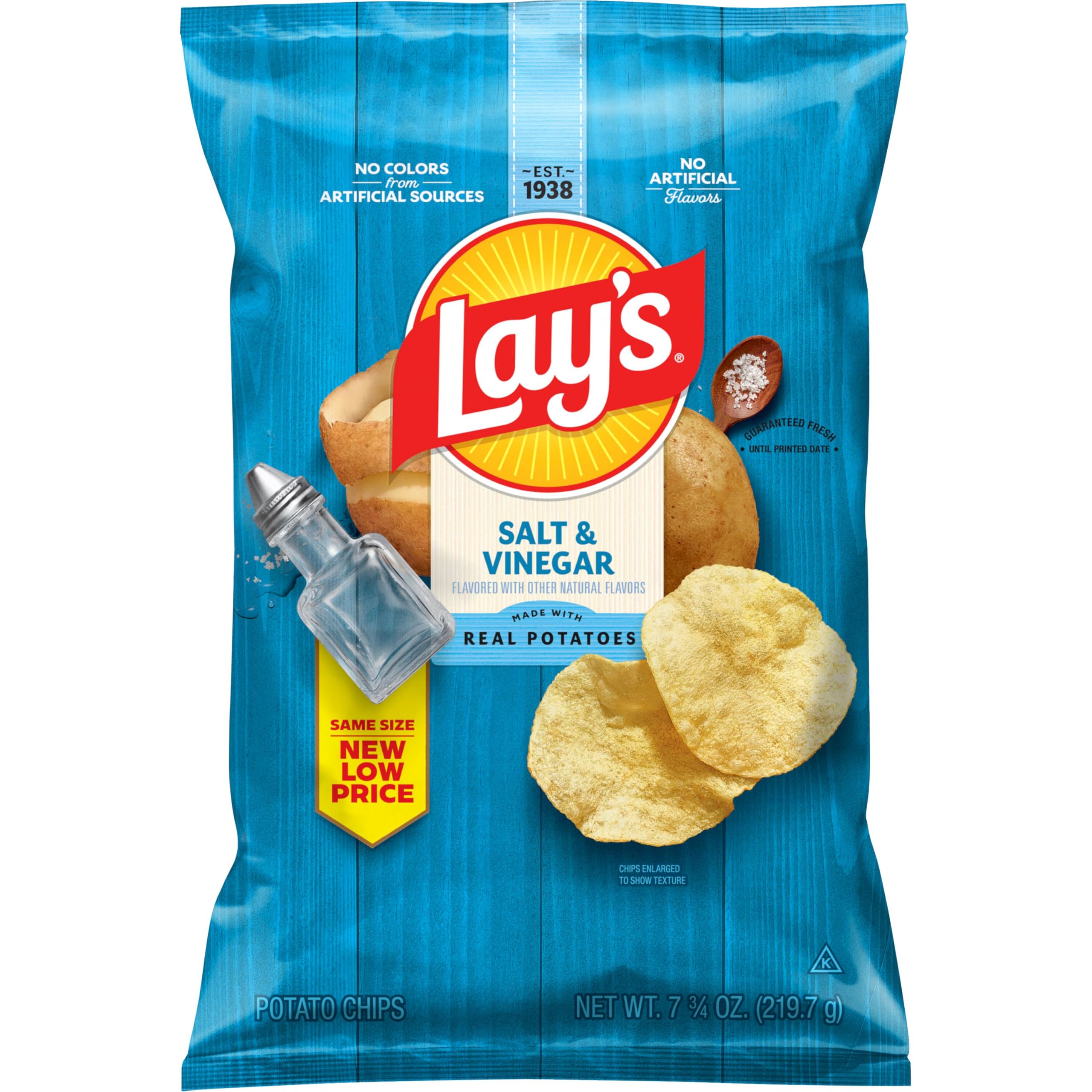 Lay's Potato Chips, Salt & Vinegar, 7.75 Oz