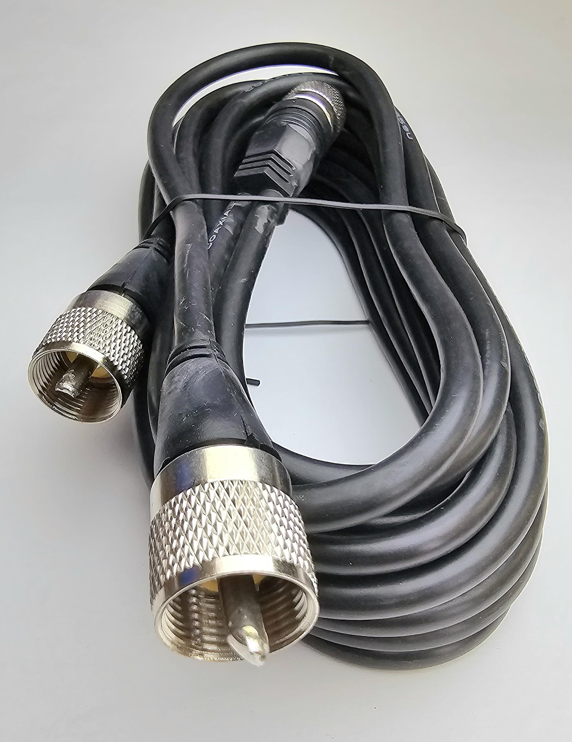 Pro Trucker RG59 9' per Side Dual CB Antenna Cophase Coaxial Cable, Mil-Spec with Molded Ends