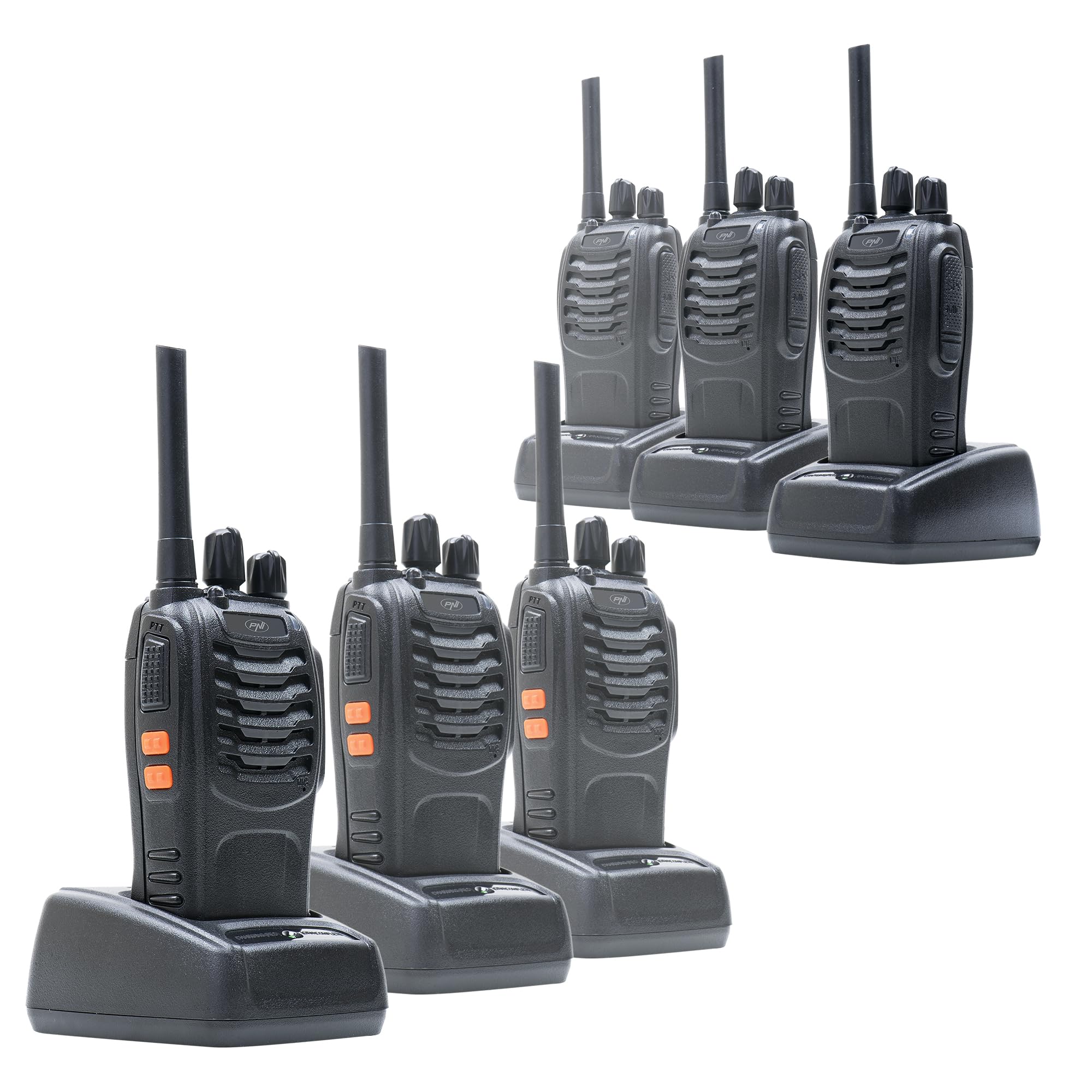 PNI PMR R40 Pro Paquet 6 Radios Portables Piles Chargeurs Écouteurs
