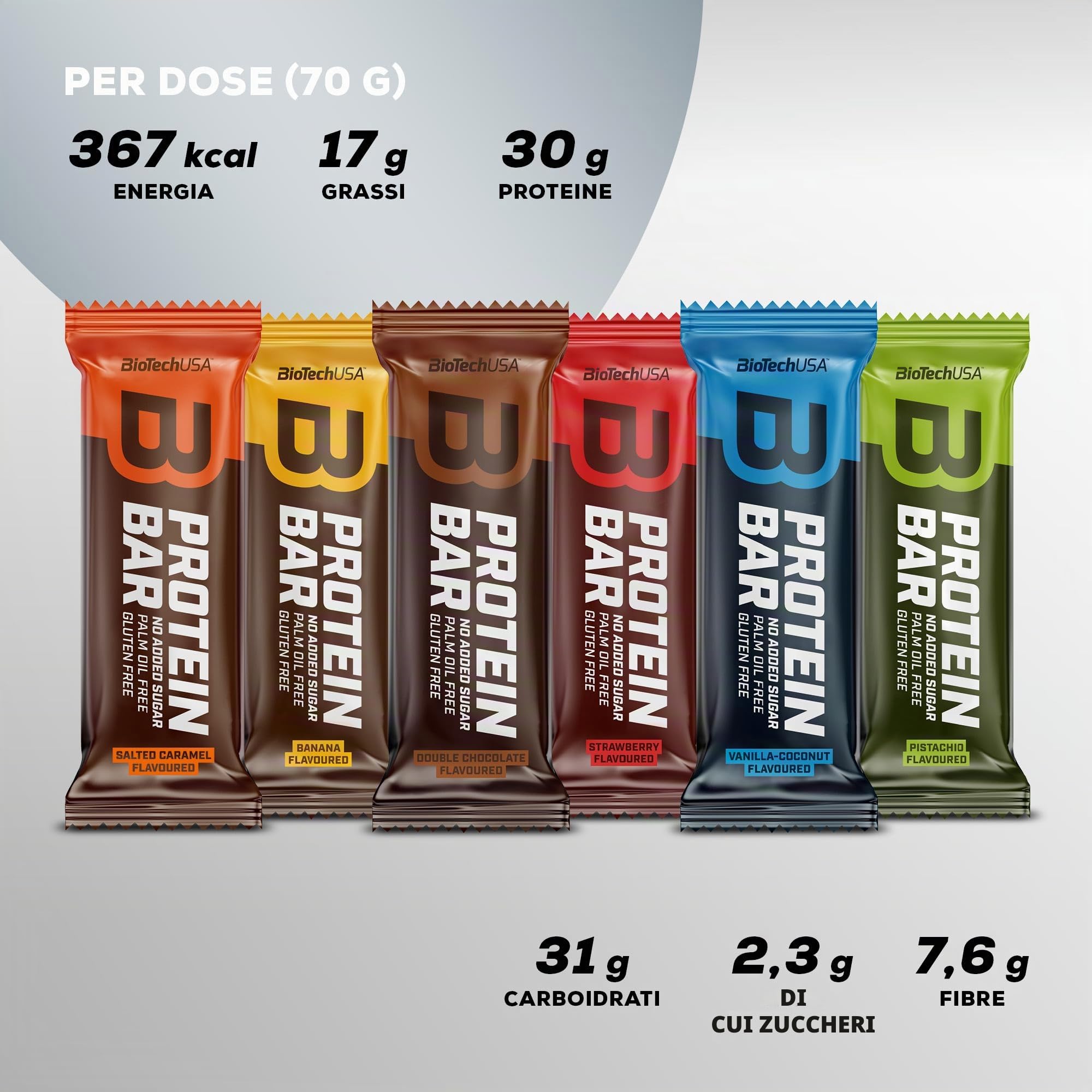 BioTechUSA Protein Bar barretta proteica con alto contenuto di proteina, senza zucchero aggiunto, con proteine del siero del latte e collagene, 16 * 70 g, Fragola