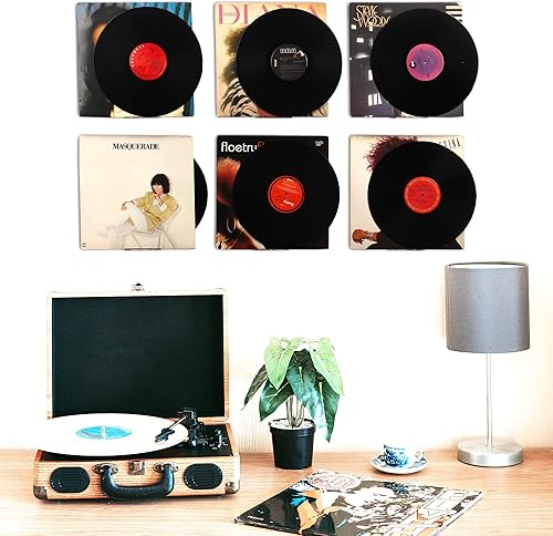 Miniatura 4 de WANLIAN Estante de vinilo transparente para discos de pared, paquete de 6 unidades, soporte de vinilo para pared, soporte de discos de acrílico para