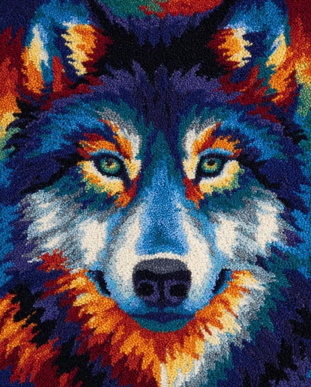 Wallphantom Latch Hook Kits for Adults Rug,Animal Wolf