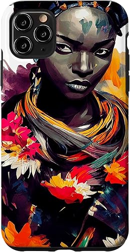 Miniatura 4 de Funda floral de acuarela para iPhone XXS Melanin Poppin afroamericano