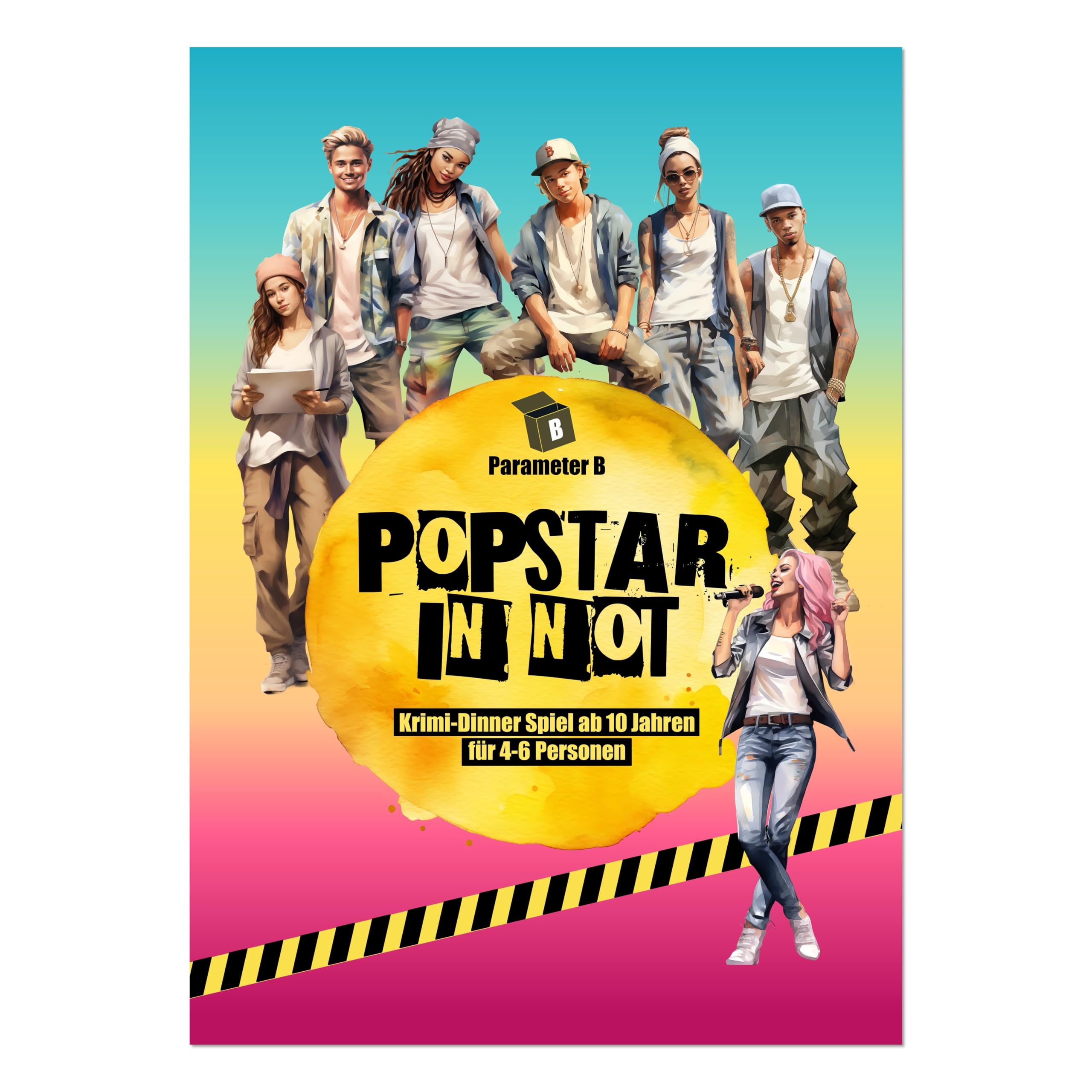 Popstar in Not - Krimidinner für 4-6 Personen – ab 10 Jahren - Krimidinner für Zuhause für Familien mit Kindern - Krimispiel für Einsteiger - realistische Beweise