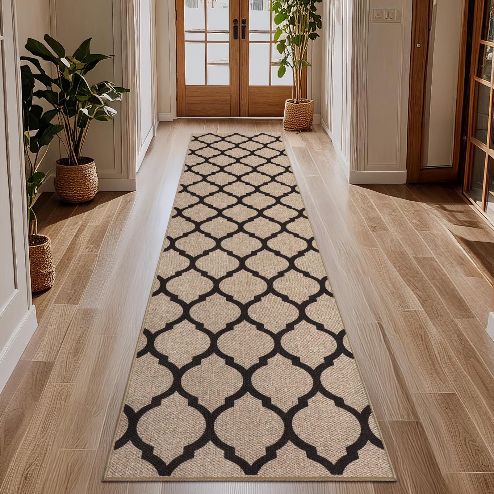 TUKDAK Runner Rugs for Hallway Non Slip 60x240cm, Woven Runner Rugs for Kitchen, Braided Absorbent Long Floor Carpet, Washable Floor Mat for Entryway, Entrance, Bedroom, Hall