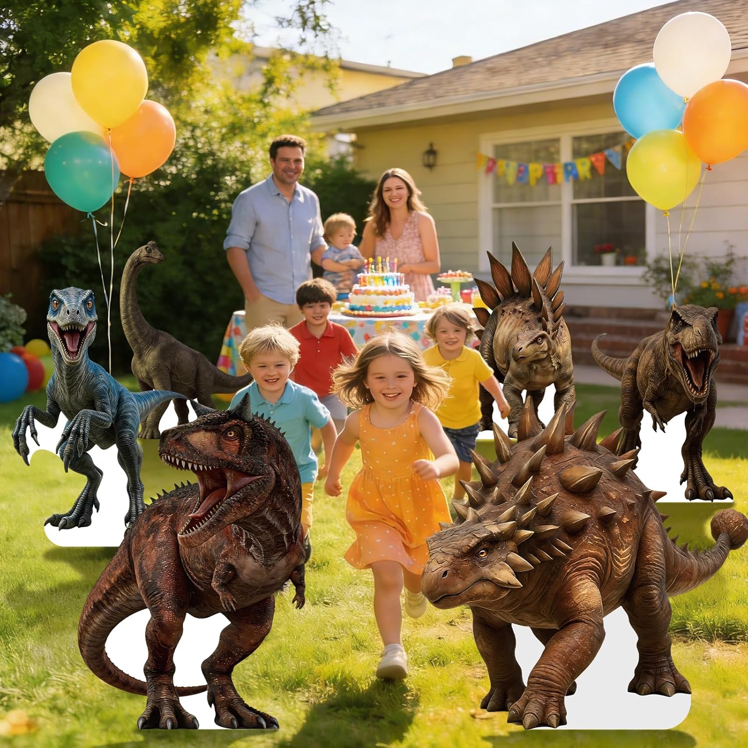 4Ft Ankylosaurus Dinosaur Cardboard Cutouts Standup, Life Size Dinosaur Photo Prop Carnotaurus Standee for Party Decorations, Stage Backdrop, Dino Themed Birthday Decor