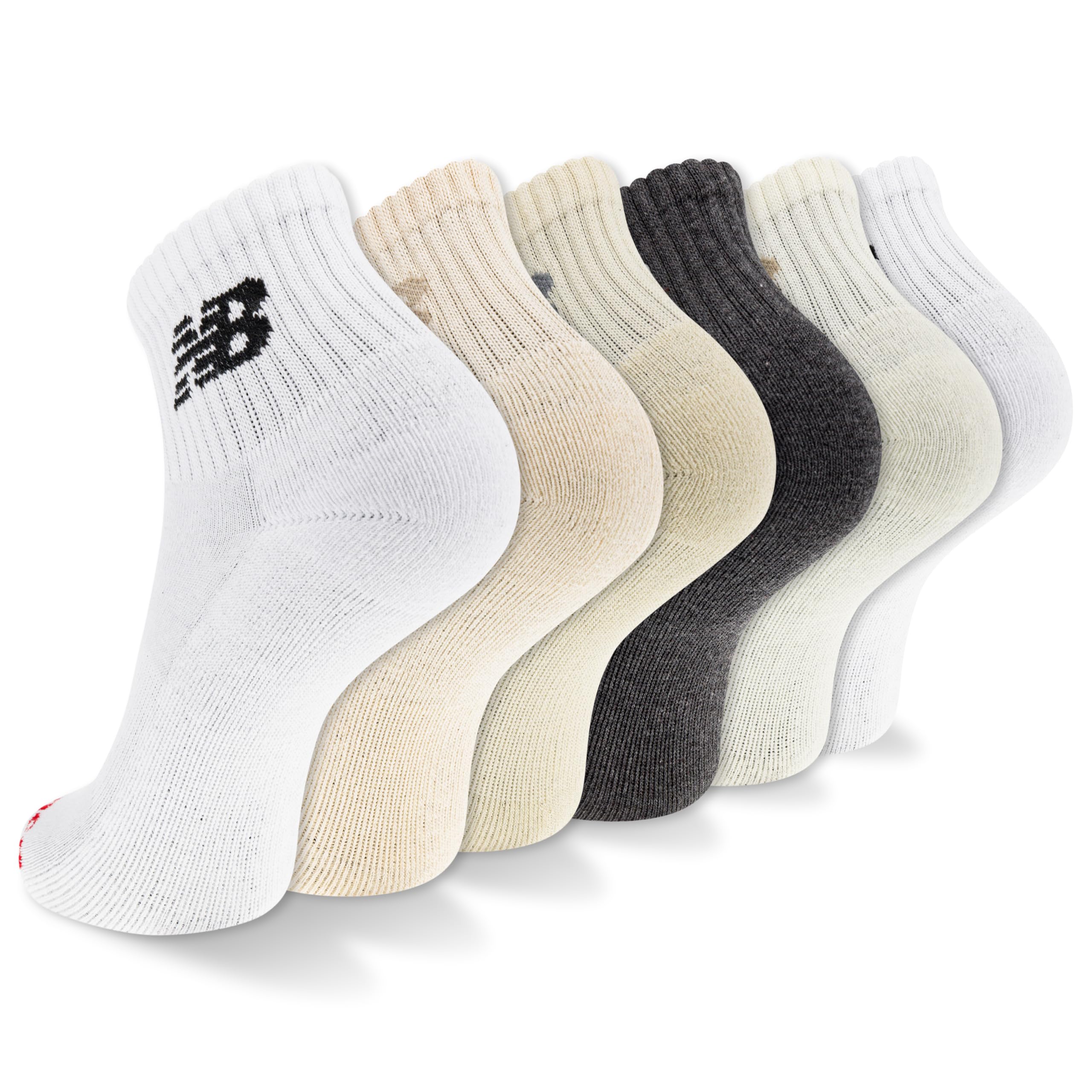New Balance Everyday Crew & Ankle Socks - 6 Pairs - Cushioned Durable Reinforcement Calcetines tobilleros para uso diario Unisex adulto
