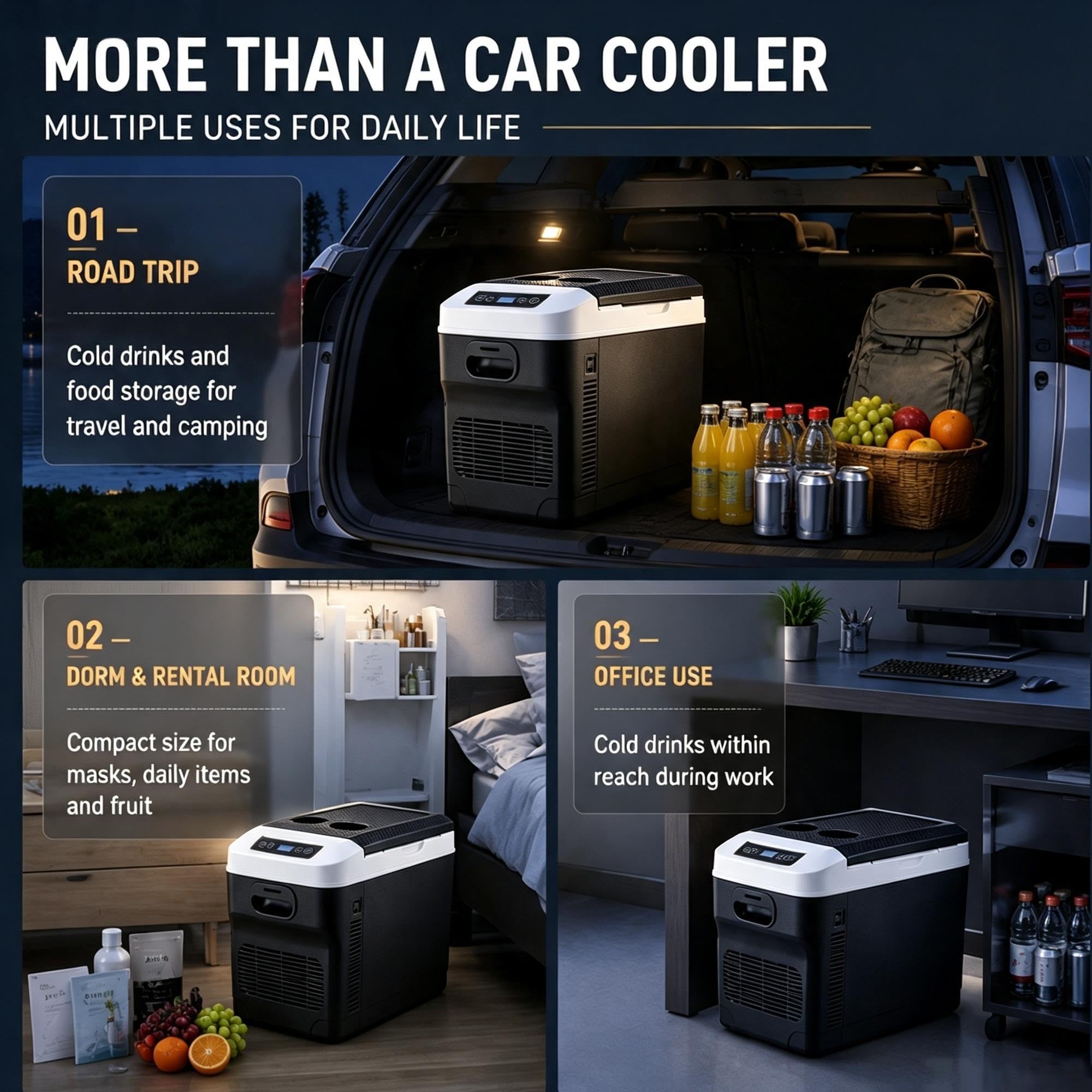 Nevera Coche 28L Semiconductor, Mini Nevera 12V/24V Frío Calor para Coche