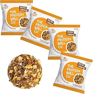 Amazon.co.jp: The Protein Ball Co. プロテイン+ビタミンボール ソルトキャラメル 45g×4袋 ダイエット ブリスボール エナジーボール プロテインバー 脂質制限 ビーガン グルテンフリー 高たんぱく 高食物繊維 砂糖不使用 ビタミンB12 ビタミンC ビタミンD3 ダイエット : 食品・飲料・お酒