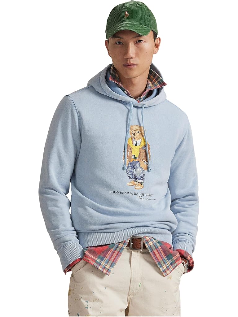 Blue Polo Ralph Lauren Polo Bear Garment-dyed Fleece Hoodie
