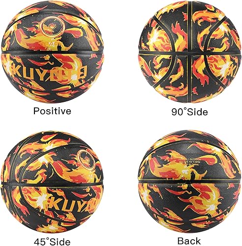 Miniatura 7 de KUYOTQ - Baloncesto para niños, jóvenes y adultos, tamaño 34567 (2225.527.528.529.5"), baloncesto premium de goma o cuero sintético, para interiores