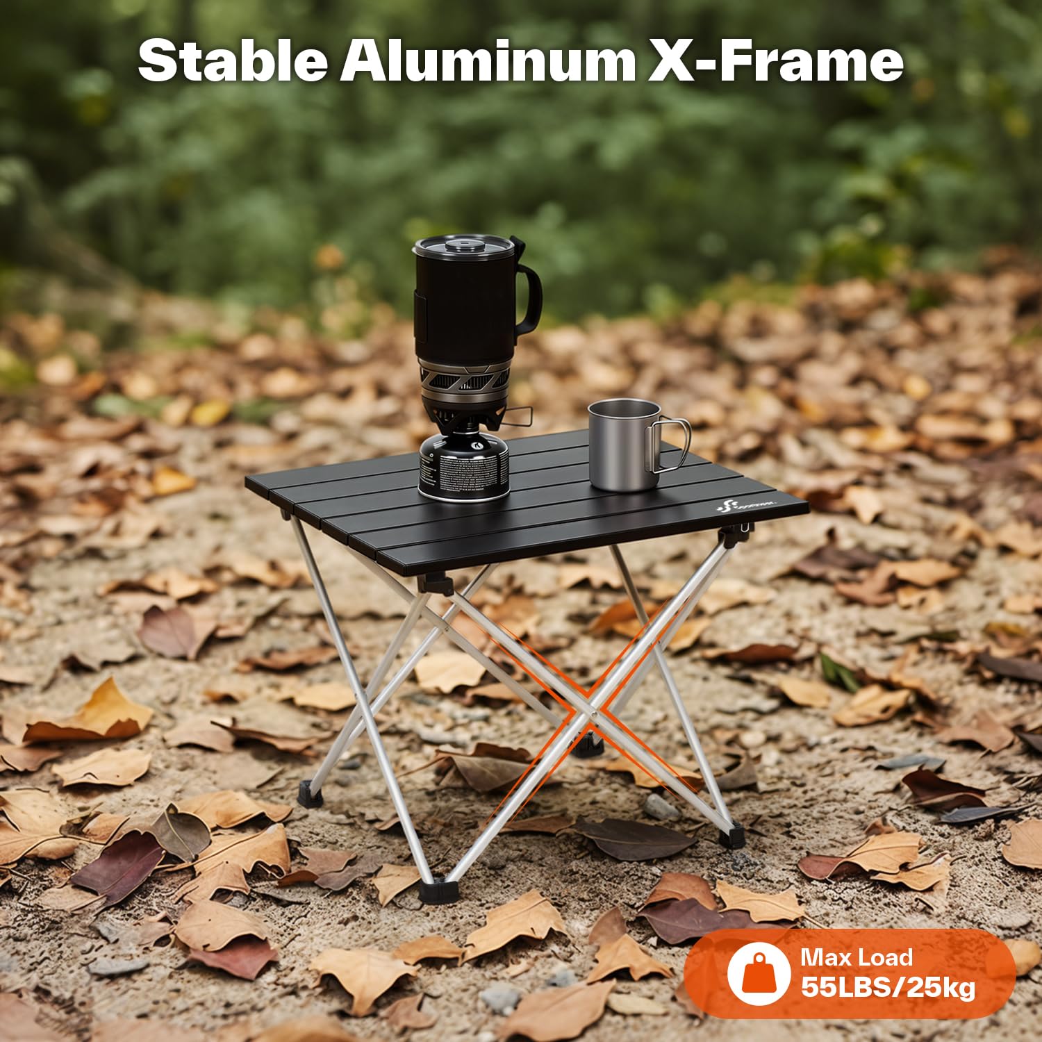 Sportneer Campingtisch, Klapptisch Camping, Aluminium Camping Tisch Leichte mit Tasche, Leicht zu tragen, klappbar Tisch Präfekt für Picknick Kochen Garten Wandern Reisen, Ohne Abnehmbares Netz