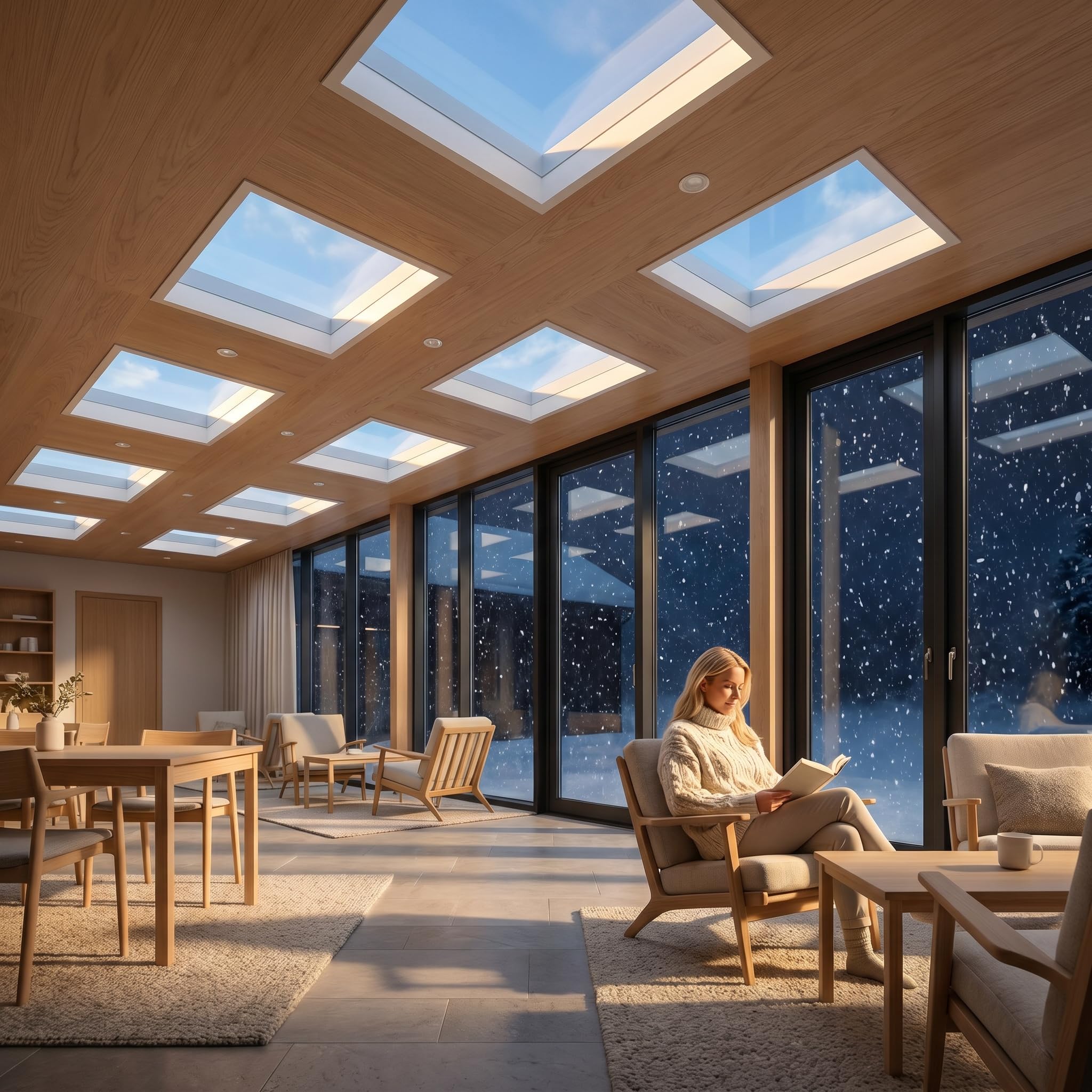 Barcelona - Pannello LED effetto cielo SKYWIN SR SMART 45 W 3375 lm 60 x 30 cm | CCT 1800 K-20000 K | Luce circolare intelligente | Controllo Tuya Bluetooth + Telecomando | Pannello Skylight Ultraslim