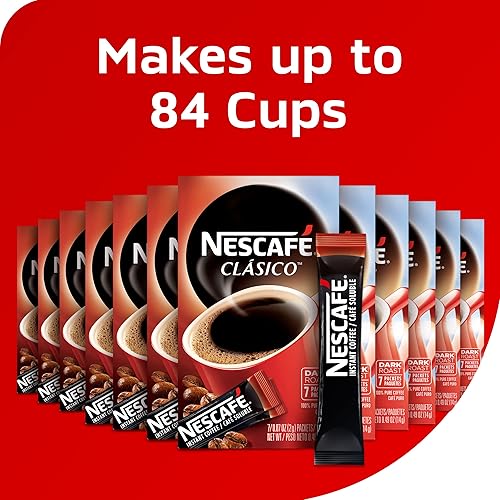 Miniatura 4 de NESCAFE CLASICO café instantáneo tostado oscuro 12 cajas 84 paquetes