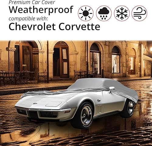 Miniatura 2 de Funda de coche resistente a la intemperie compatible con Chevrolet Corvette Stingray 1968-1982, comparable a la cubierta de 5 capas para exteriores