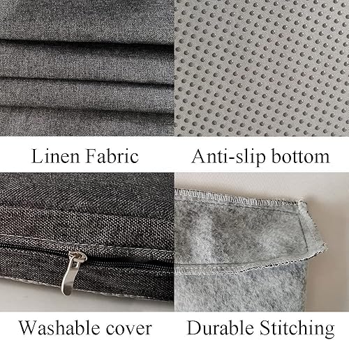 Miniatura 4 de Cojines de banco para muebles de interior, espuma antideslizante, para silla de cocina, comedor, cojín de asiento con cremallera de 38 x 16