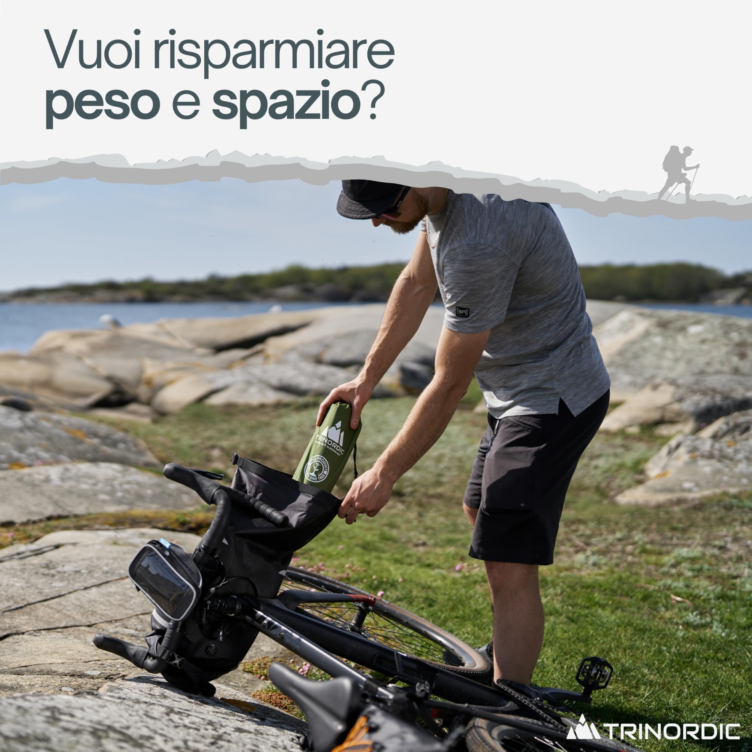 TRINORDIC Materassino Gonfiabile Ultraleggero da Campeggio - Materasso Singolo Salvaspazio ad Aria per Dormire con Comfort - Attrezzatura da Campeggio Resistente e Leggera per Avventure all'Aperto
