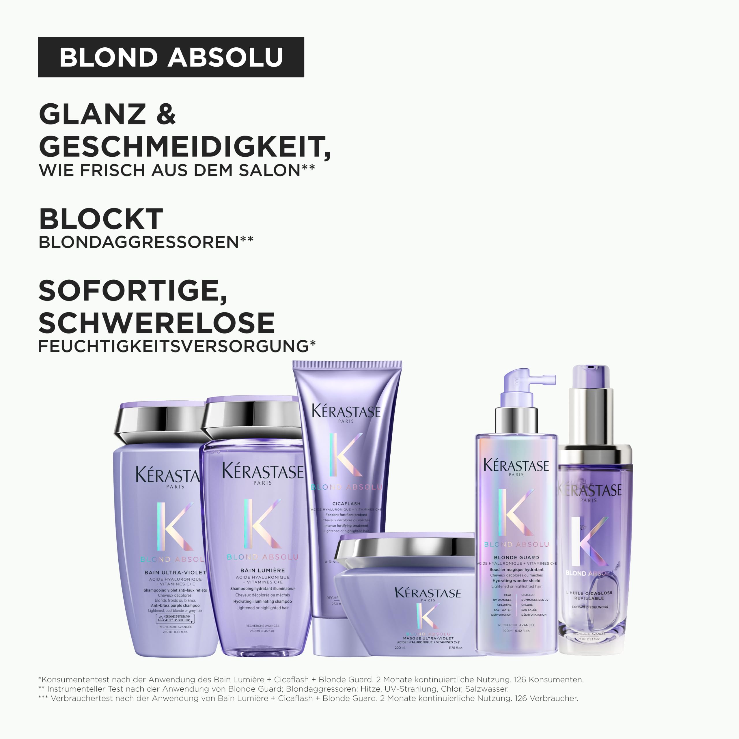 KérastaseHaarmaske für trockenes und blondiertes Haar, Gegen Gelbstich, Mit Hyaluron und Neutralisatoren, Masque Ultra-Violet, Blond Absolu
