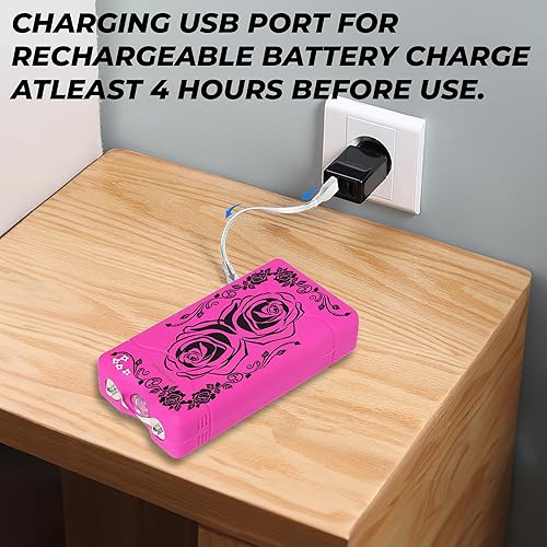 Miniatura 38 de FIGHTSENSE Mini pistola paralizante de 35 mil millones de súper resistente para defensa personal con linterna LED brillante, batería recargable