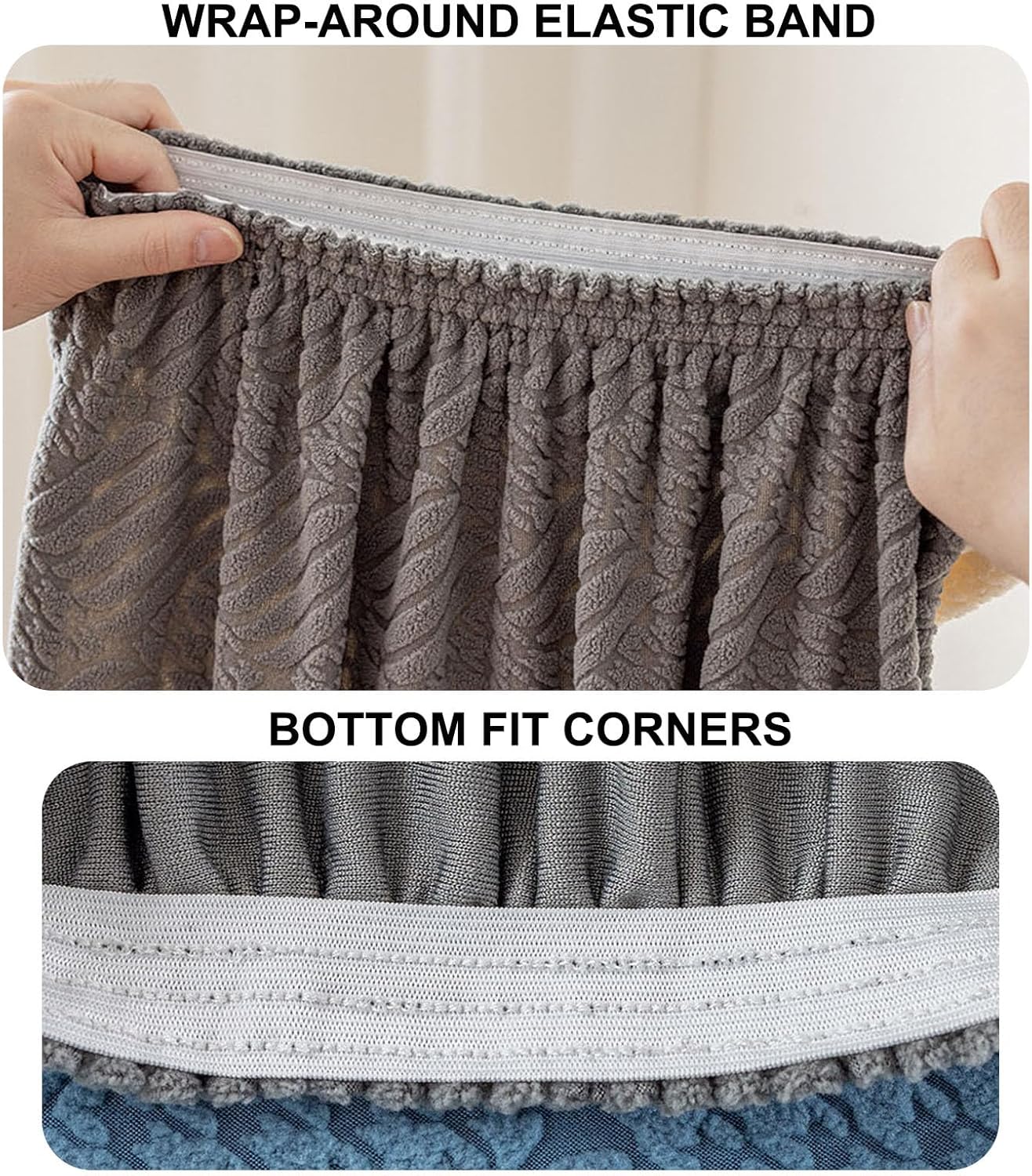 Modern Stretch Curved Back Chair Cover Mid Century Accent Dining Armless Covers Home Curved Stretch Chair Covers for Bedroom Vanity Banquet,Gray,6pcs