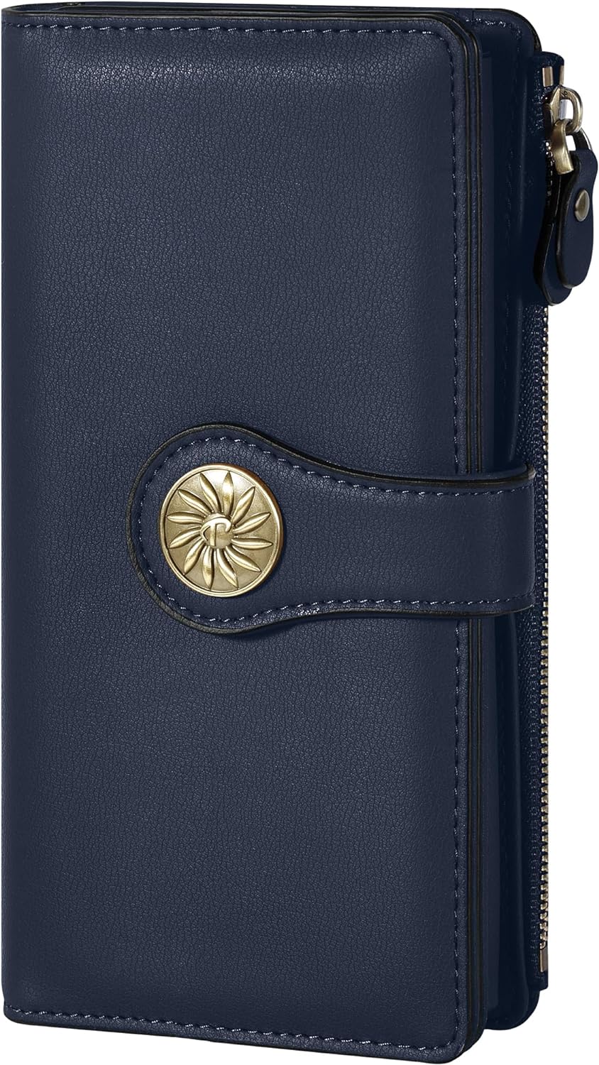 Travelambo Wallets Women RFID Large Capacity Luxury Waxed Leather Clutch Wallet Multi Card Organizer