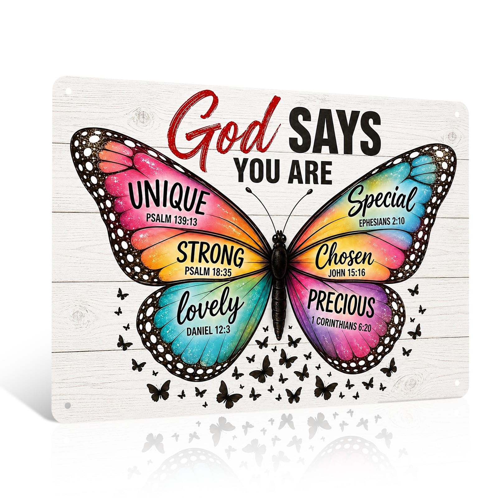 Ulord Butterfly Inspirational Christian God Says You Are Butterfly Metal Sign 8X12 Inches Christian Wall Art