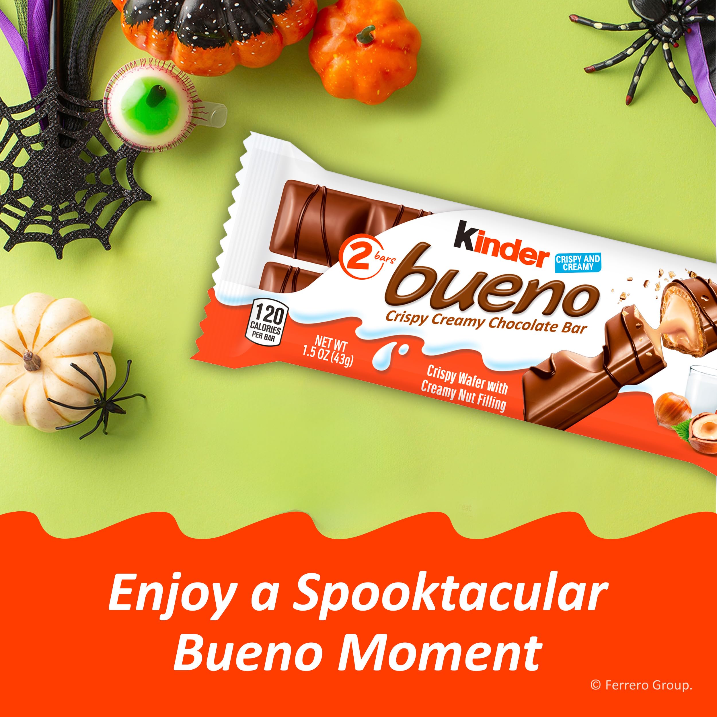 FQDDZ Kinder Bueno Milk Chocolate and Hazelnut Cream, 2 Individually Wrapped Chocolate Bars Per Pack, 1.5 oz each, Bulk 20 Pack
