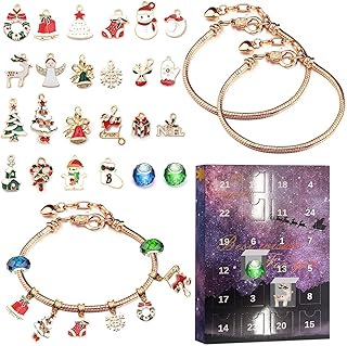 Christmas Advent Calendar - DIY 24 Days Christmas Countdown Calendar - 2023 Christmas Calendar 24 Days Bracelets Set, Fun And Creative Bead Kits For Christmas DIY Crafting Piomoner