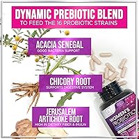 Vista 5 de Probióticos para mujeres – 60 mil millones de UFC – 16 cepas probióticos para mujer para equilibrio de pH y apoyo vaginal con arándano – Prebiótico