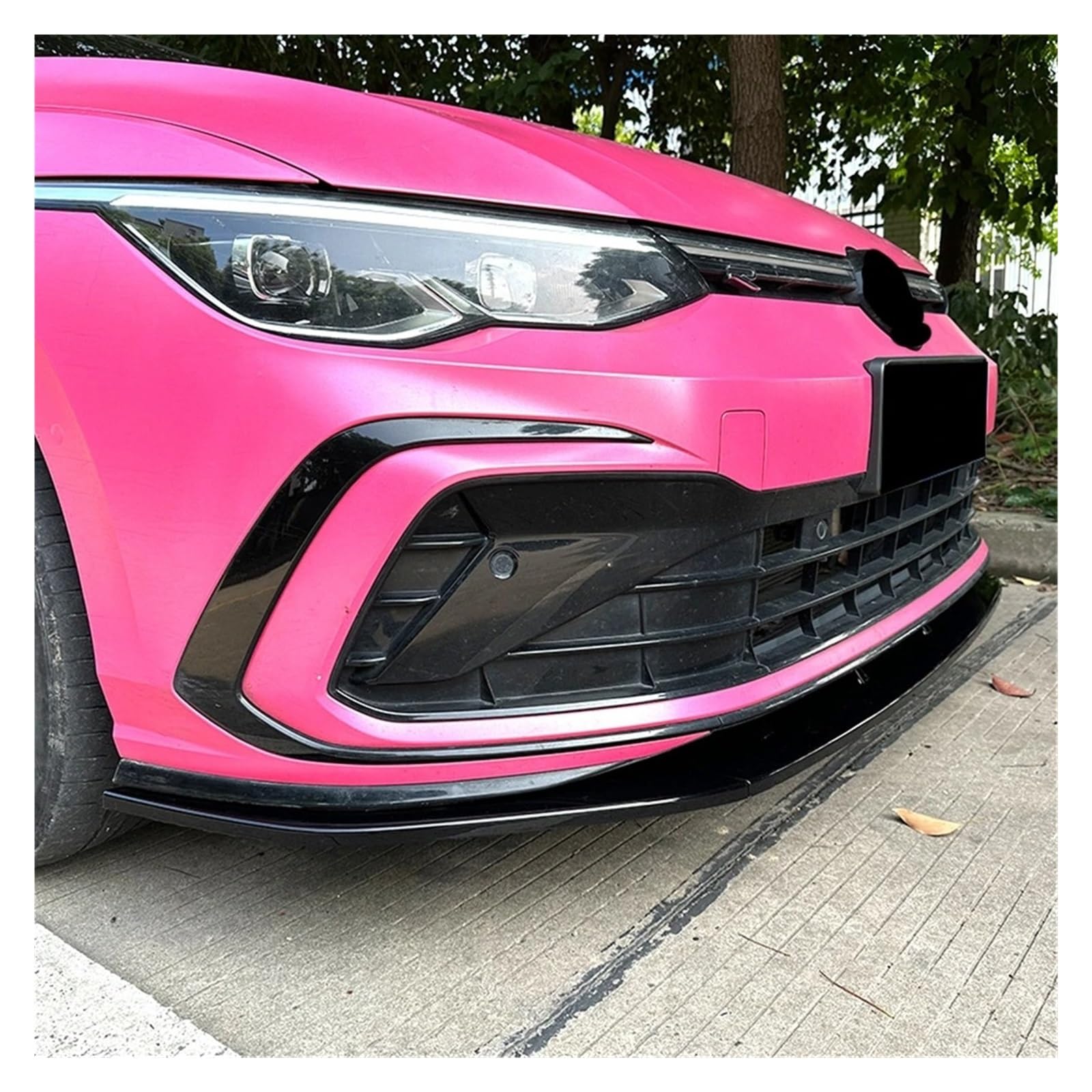 Frontlippe Spoiler Für VW Für Golf 8 Für MK8 Für GTI Für GTD Für GTE Frontstoßstangenlippe Spoiler Maxton Style Diffusor Splitter Kinnblenden(Glossy Black)