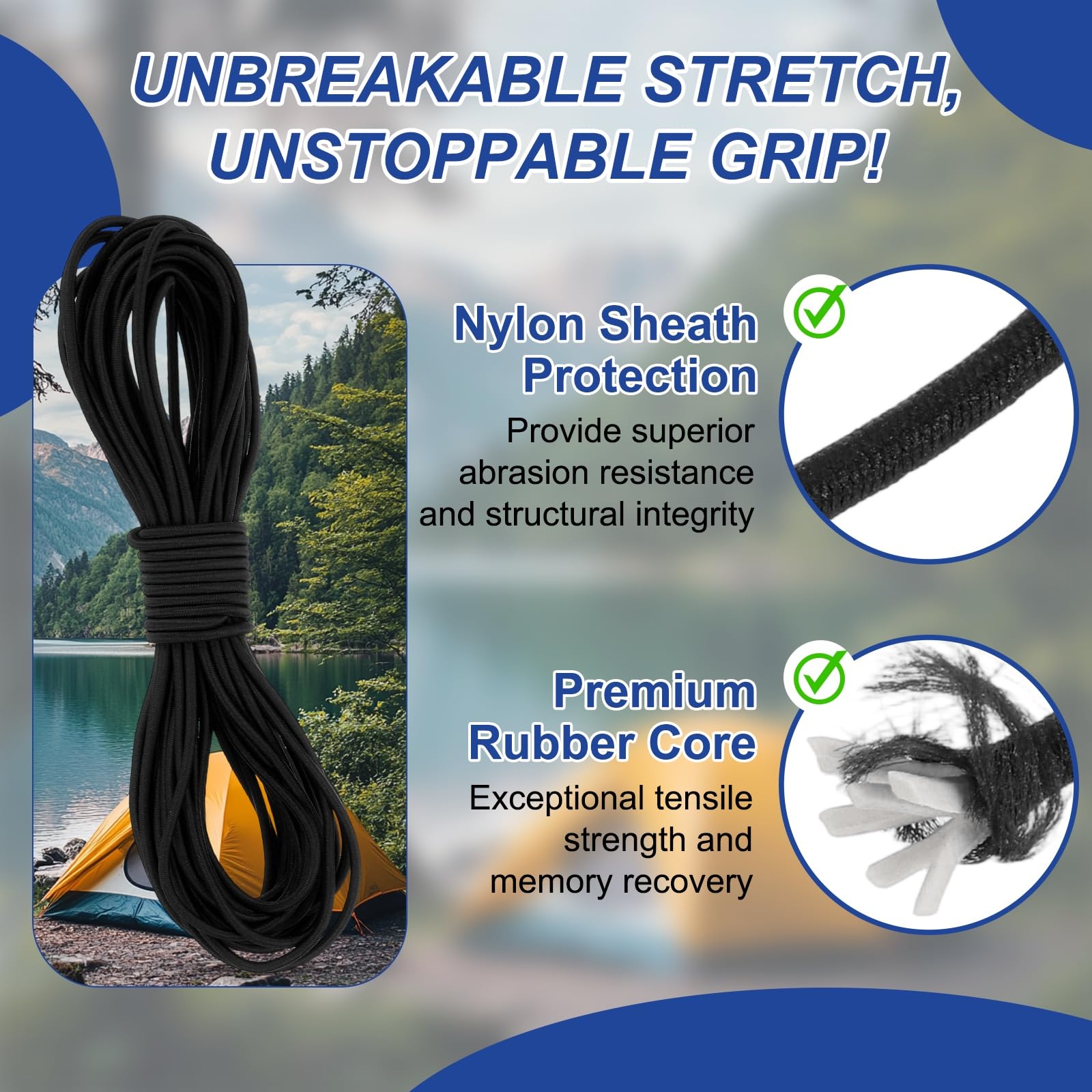 PATIKIL 25mm x 10 Meters Elastic Bungee Cord - Image 3