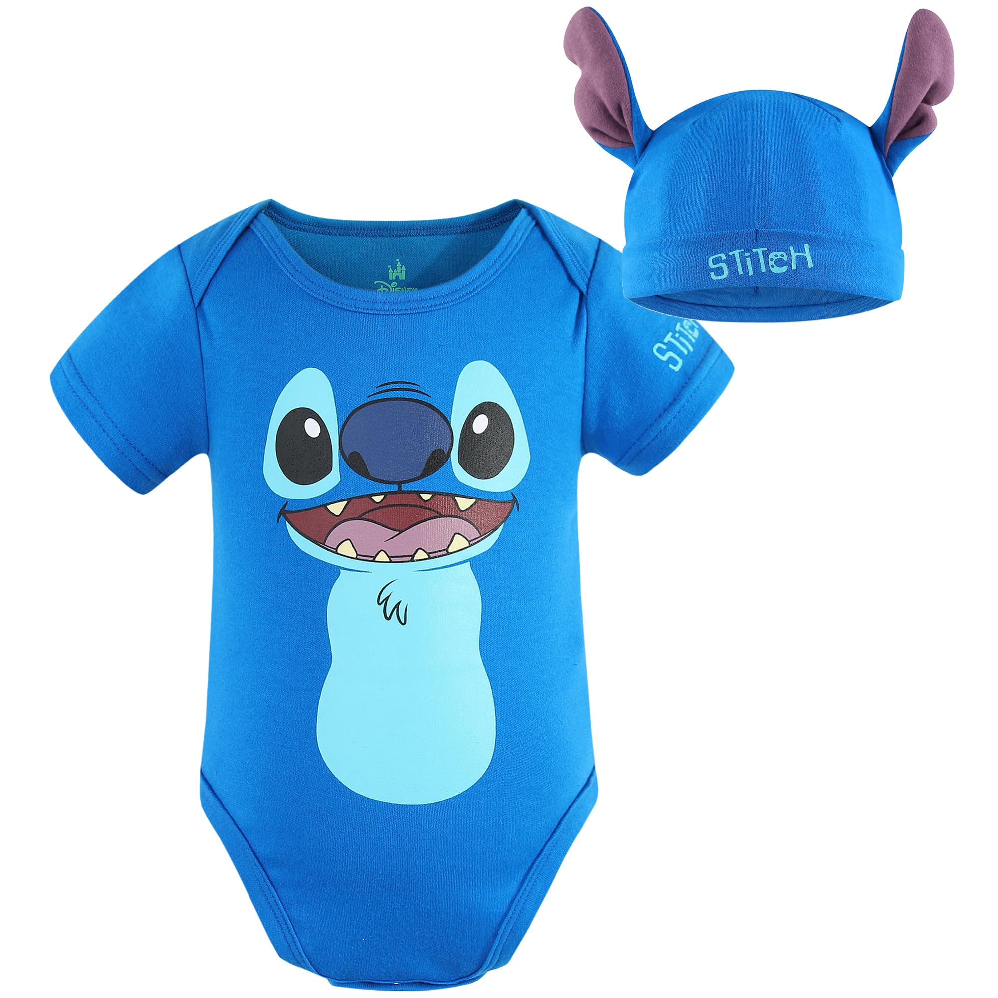 Disney Lilo and Stitch Baby Boys Bodysuit and Cap for Newborn and Infant