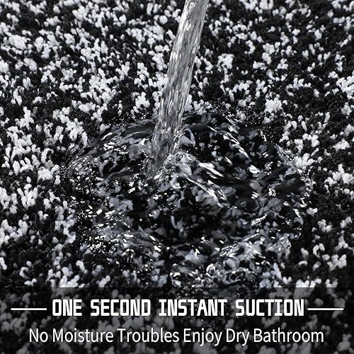Miniatura 8 de Yimobra Alfombra de baño esponjosa, mullida, suave, cómoda, antideslizante, absorbe el agua, microfibra, secado rápido, lavable a máquina, gruesas,
