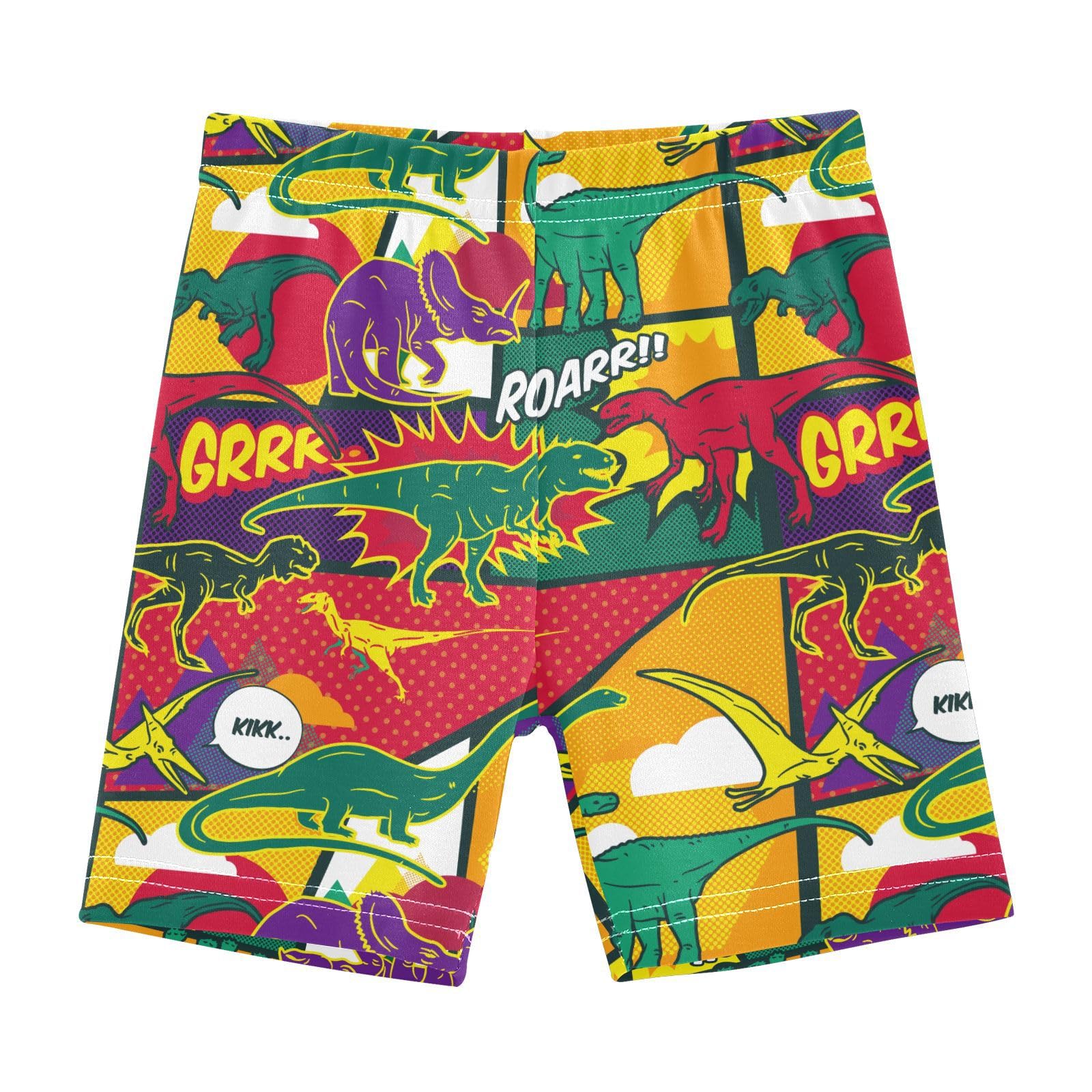 JHKKU Girls Cartoon Dinosaur Shorts Cotton Cartwheel Bike Kids Biker Under Dress Dance Short Girl Clothes 6T