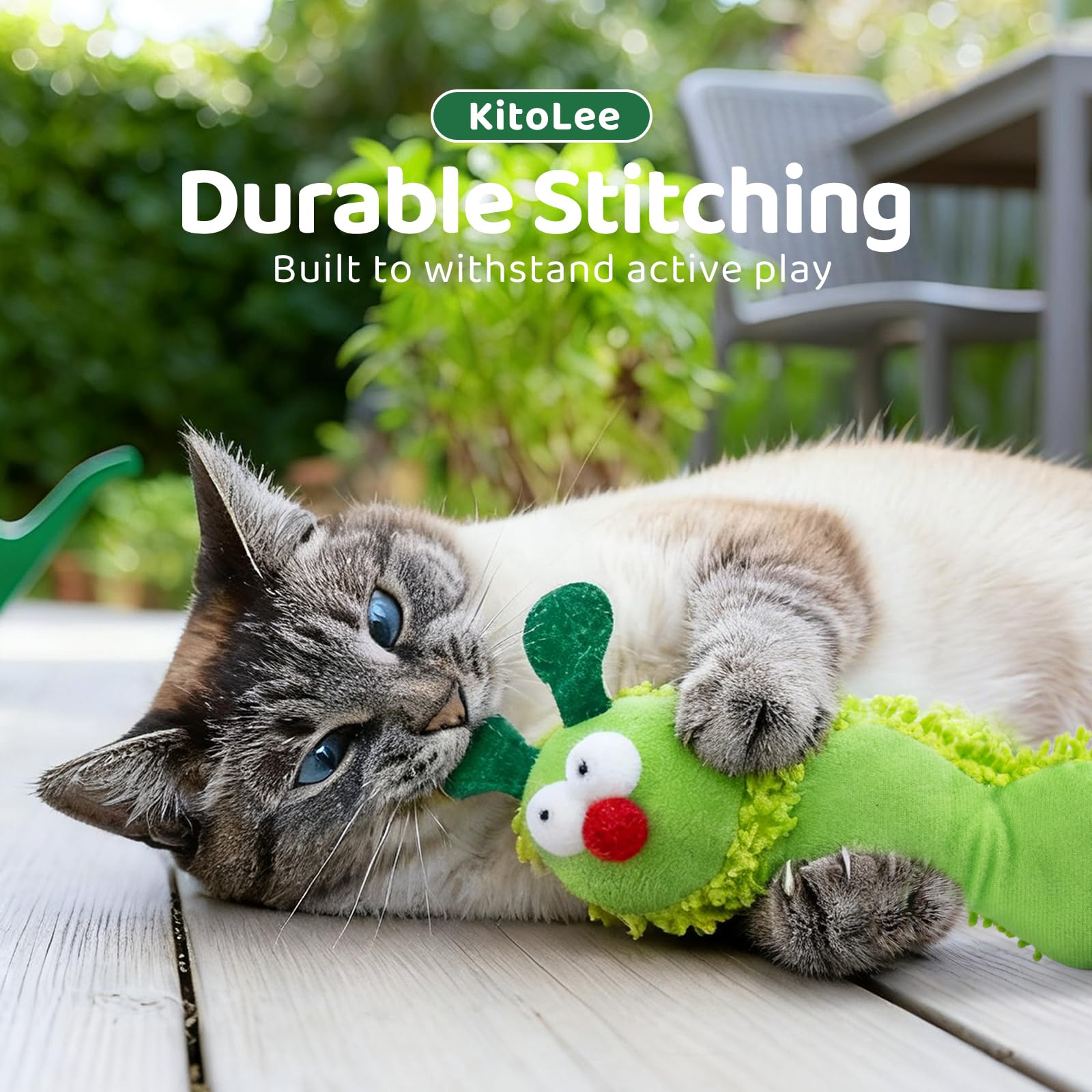 Jouet interactif en peluche à l'herbe à chat pour l'intérieur, chatons adultes, jouet à mâcher pour le nettoyage des dents, résistant aux morsures, peluche chenille, souris, design hérisson, bienfaits