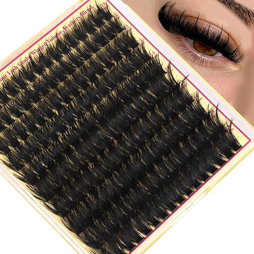 Miniatura 21 de Extensiones de racimos de pestañas voluminosas con racimos de manga puntiagudos, 300D, pestañas de 10-18 mm de grosor, extensiones de pestañas de