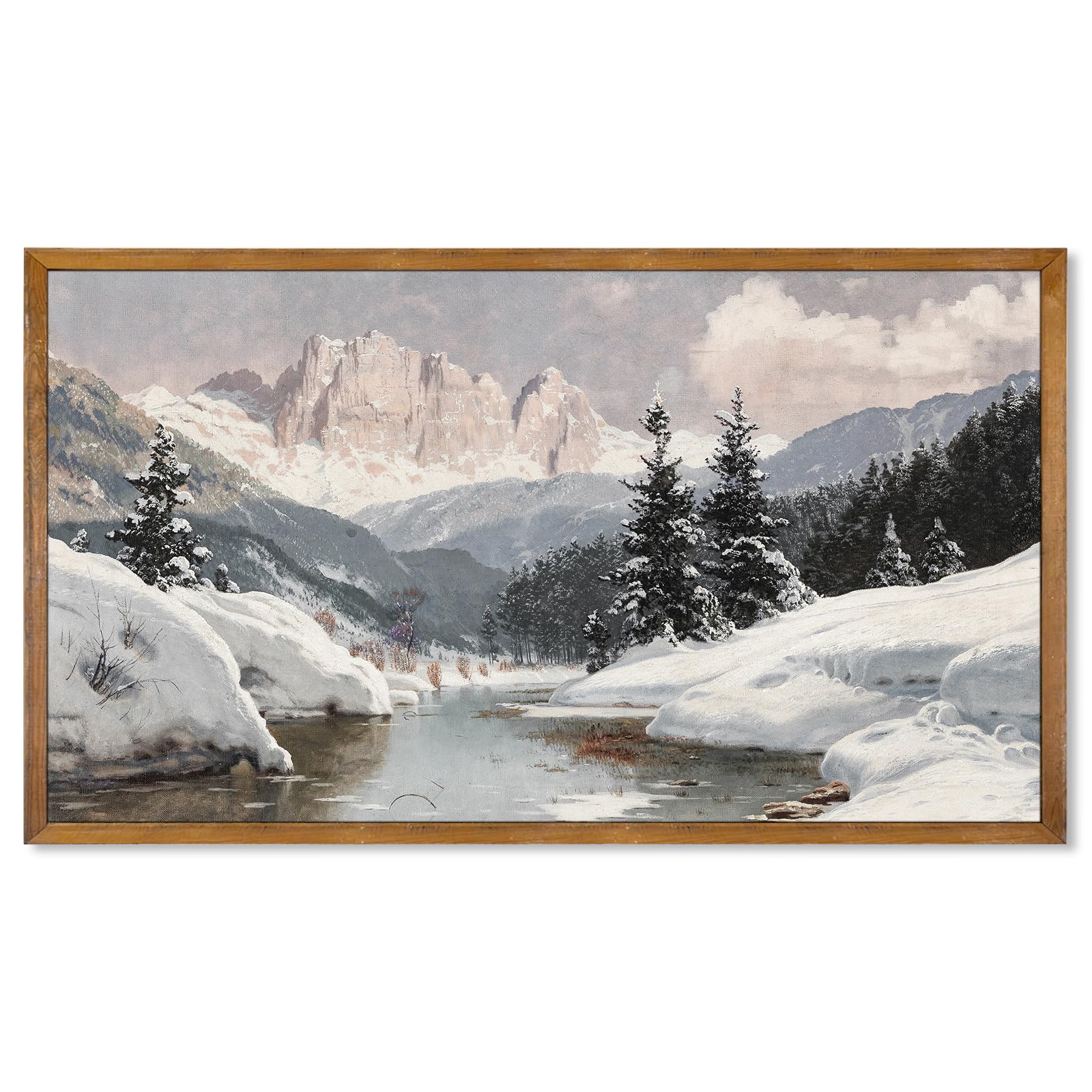 絵画 Winter Mountains Winter in mountains Painting by Olena Uriasieva