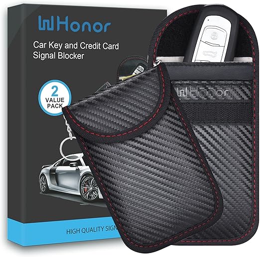 2 Pack Car Key Signal Blocker Pouch, Faraday Pouch, Keyless Signal
