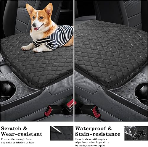 Miniatura 3 de Sze Funda de consola central para Dodge Ram 1500 2019-2023, tapete de almacenamiento para reposabrazos de automóvil, almohadilla de cuero sintético,