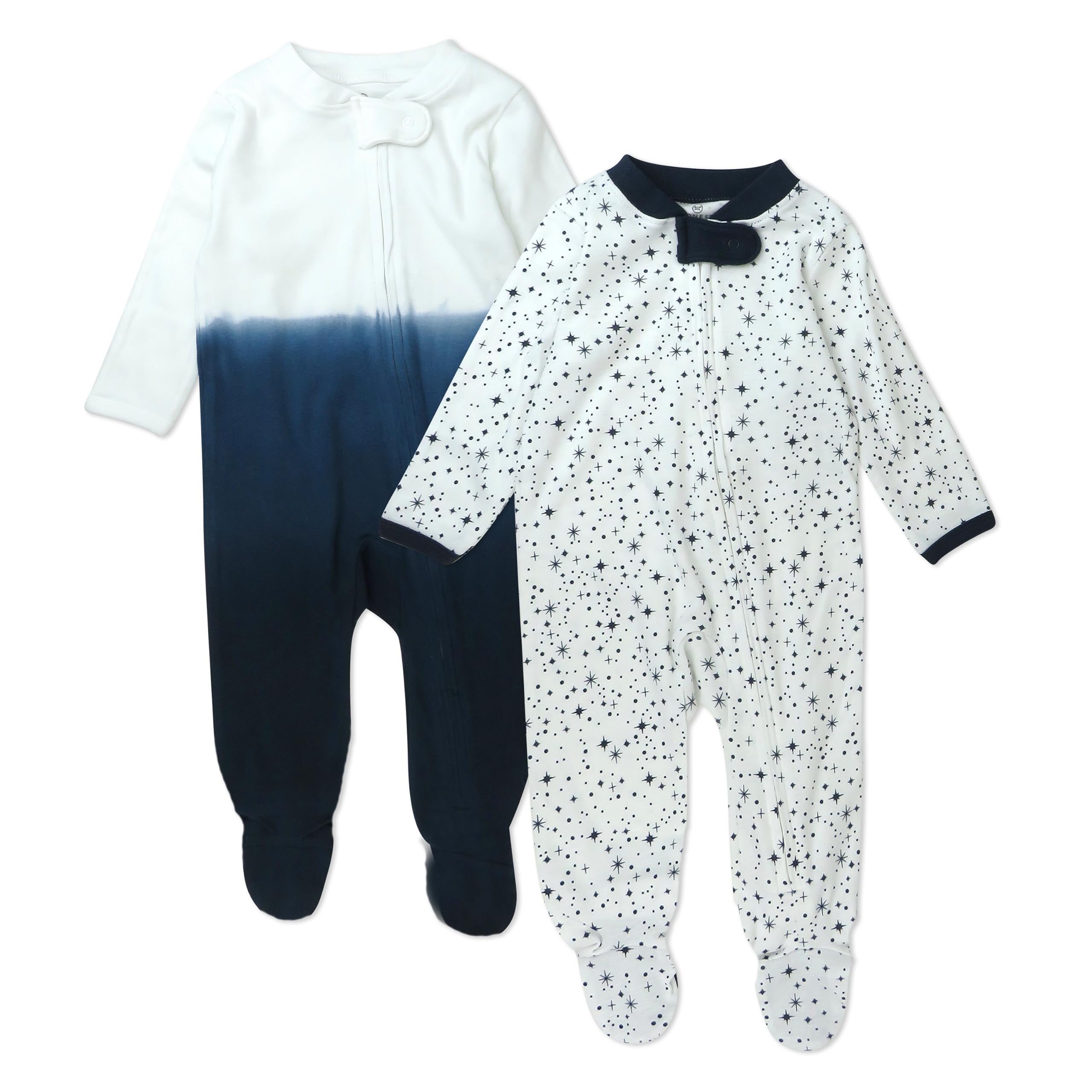 HonestBabyBaby Boys' 2-Pack Sleep and Play Footed Pajamas One-Piece Sleeper Jumpsuit Zip-front Pjs Organic Cotton