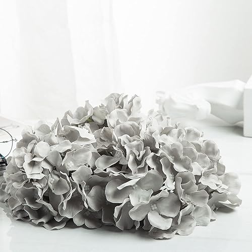 Miniatura 5 de Lansdowns Hortensias de seda, 10 unidades, flores artificiales florales con tallos para boda, oficina, ducha, hotel, banquete, decoración del hogar