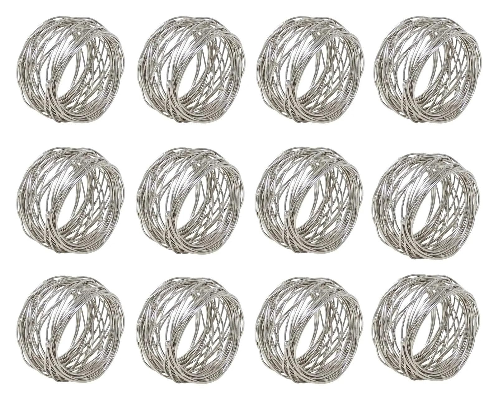 napkin rings 12PCS Metal Cross Hollow Sliver Napkin Buckle,Wide Round Gold Ring,for Family Dinner Wedding Dining Table Decoration(12PCS Silver)