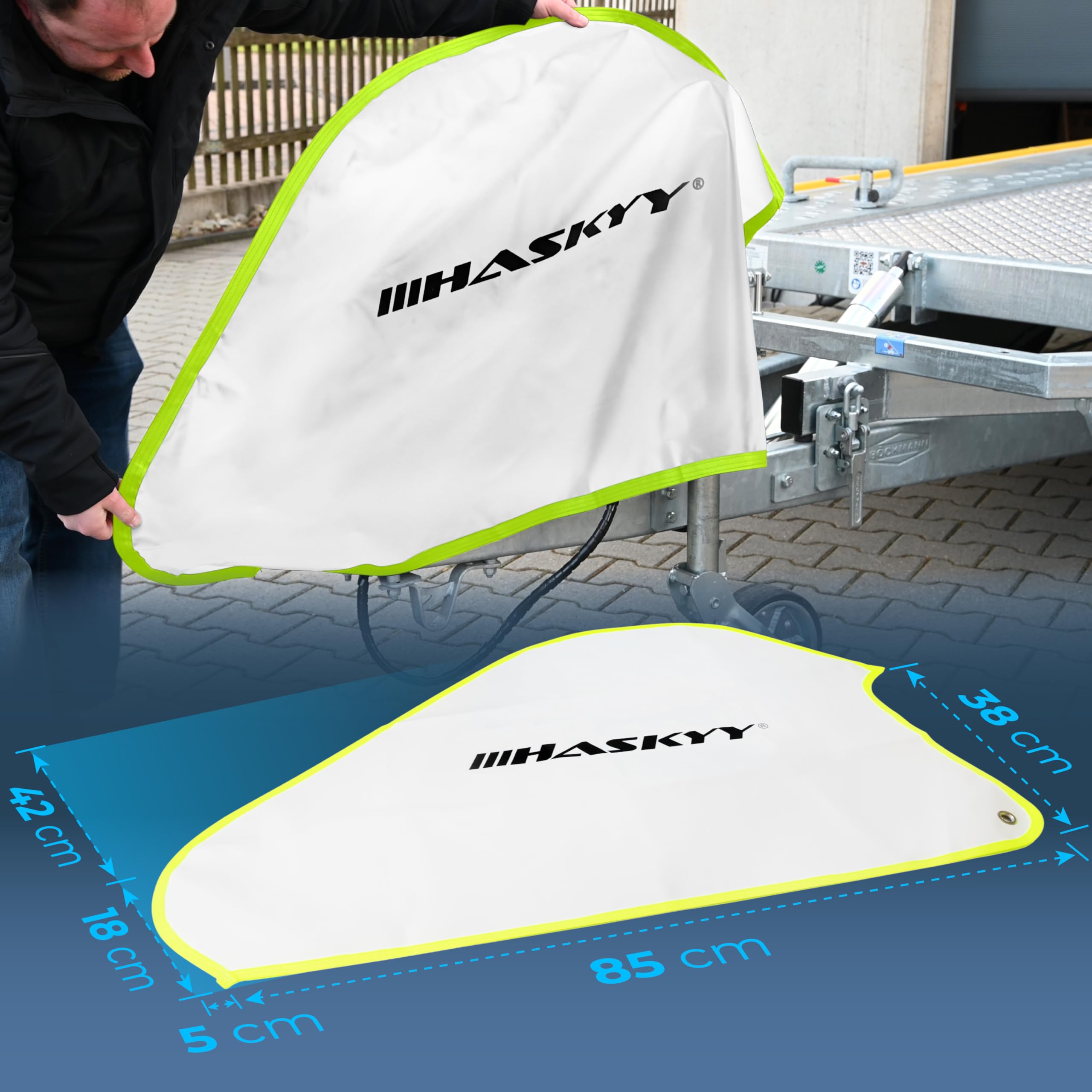 Haskyy Housse Timon Remorque 90x60 Cm - Protection Universelle Attelage Caravane