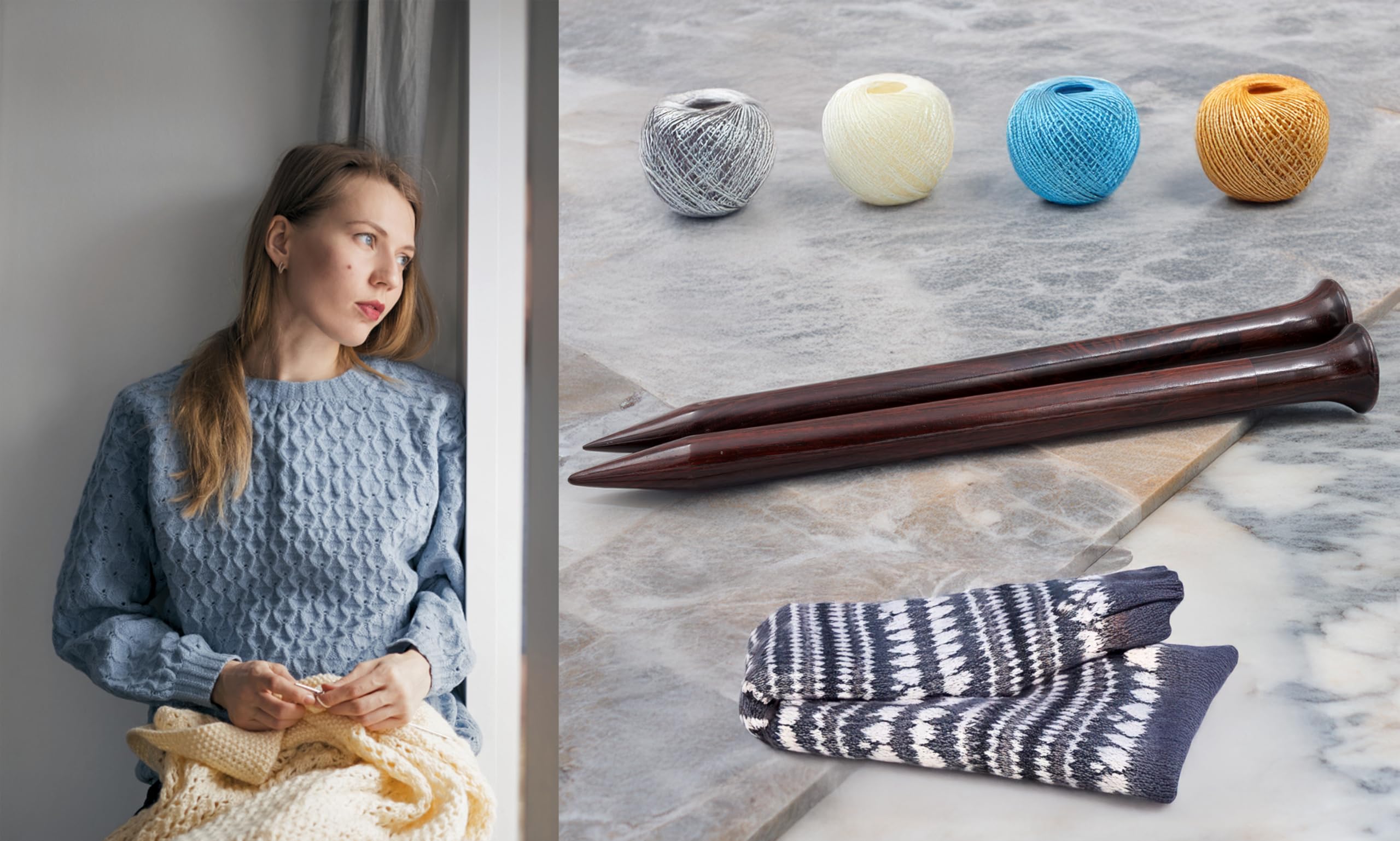 14 "Rosenholz & Ahorn gefertigt Premium Garn Stricknadeln | Nähzubehör & Zubehör | Nagina International (Palisander, US-Größe 50-25 mm)